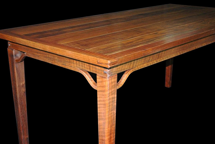 Solid Curly Black Walnut Dining Table