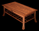 Flared Leg Asian Coffee Table by Don DeDobbeleer, Fine Custom Wood Furniture