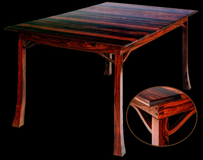 Cocobola Dining Table by Don DeDobbeleer, Fine Custom Wood Furniture