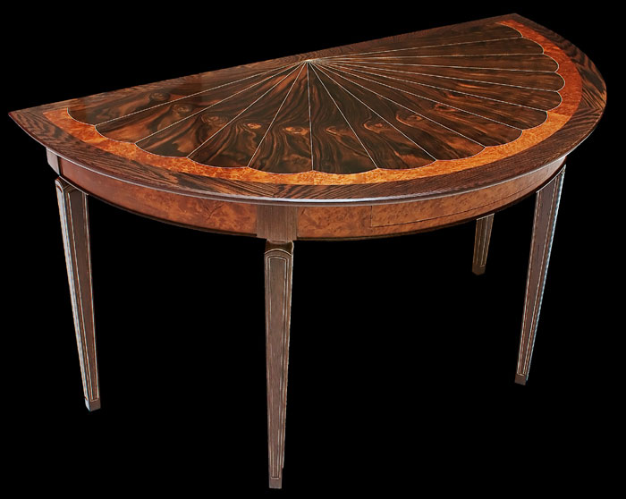 Demilune End Table by Don DeDobbeleer, Fine Custom Wood Furniture