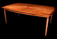 Nautilus Sunburst Walnut Dining Table by Don DeDobbeleer, Fine Custom Wood Furniture