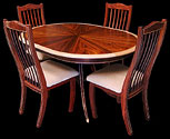 Race Track Oval Dining Table and Chairs by Don DeDobbeleer, Fine Custom Wood Furniture
