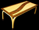 Serpentine Coffee Table by Don DeDobbeleer, Fine Custom Wood Furniture