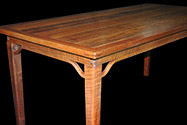 Solid Curly Black Walnut Dining Table by Don DeDobbeleer, Fine Custom Wood Furniture
