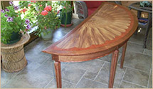 Sofa Table With A Curved Back by Don DeDobbeleer, Fine Custom Wood Furniture