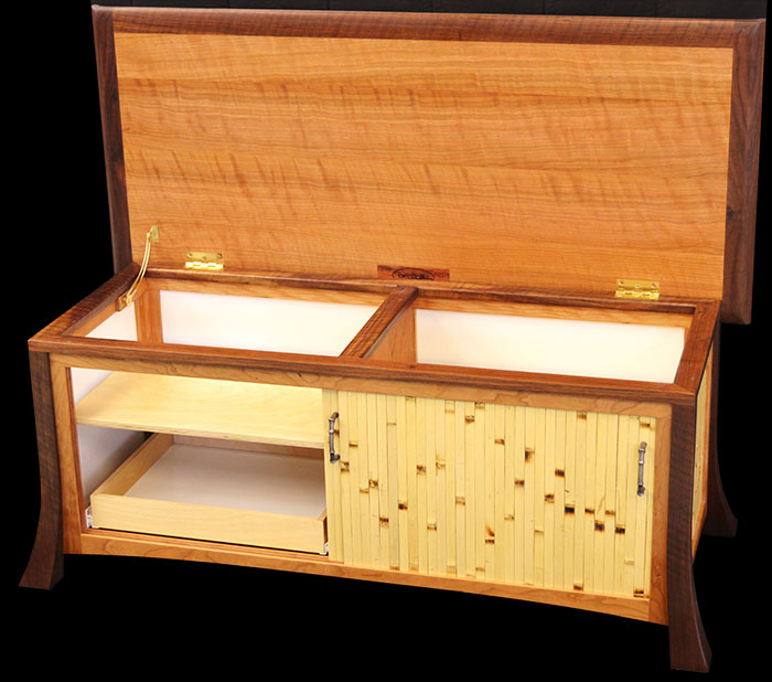 Asian Bamboo Shoe Bench Open