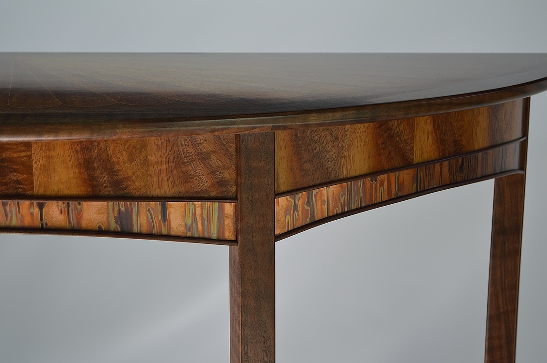 A Koa Demi-lune with Copper