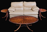 Asian Ellipse Coffee Table and End Tables by Don DeDobbeleer