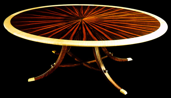 Asian Ellipse Coffee Table by Don DeDobbeleer, Fine Custom Wood Furniture