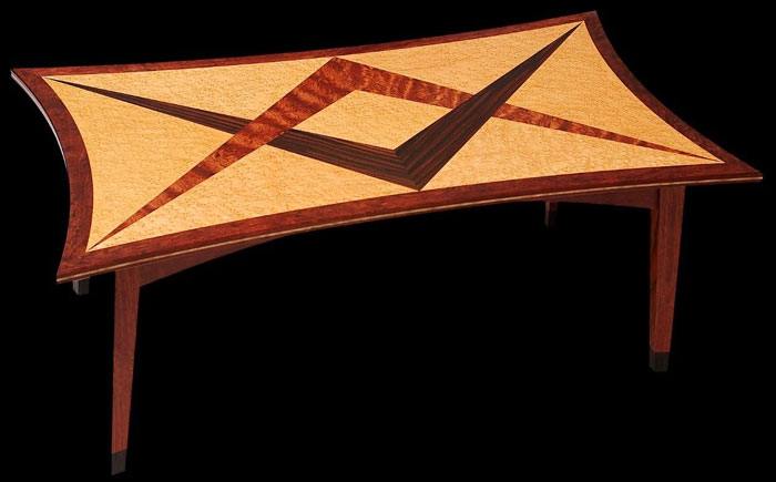Chevron Coffee Table by Don DeDobbeleer, Fine Custom Wood Furniture