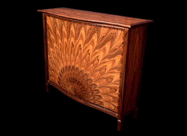 Serpentine Curved Cabinet by Don DeDobbeleer, Fine Custom Wood Furniture