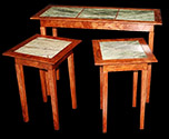 A Set Of Stone And Wood Tables by Don DeDobbeleer